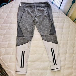 Zella Gossip Ankle Zip Grey Leggings Mid-rise Mesh